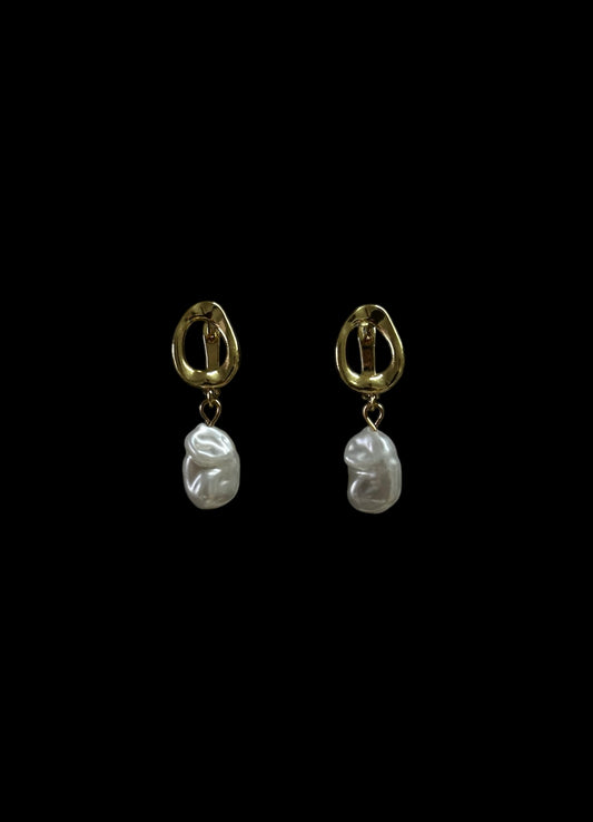 Gold  Pearl Earrings