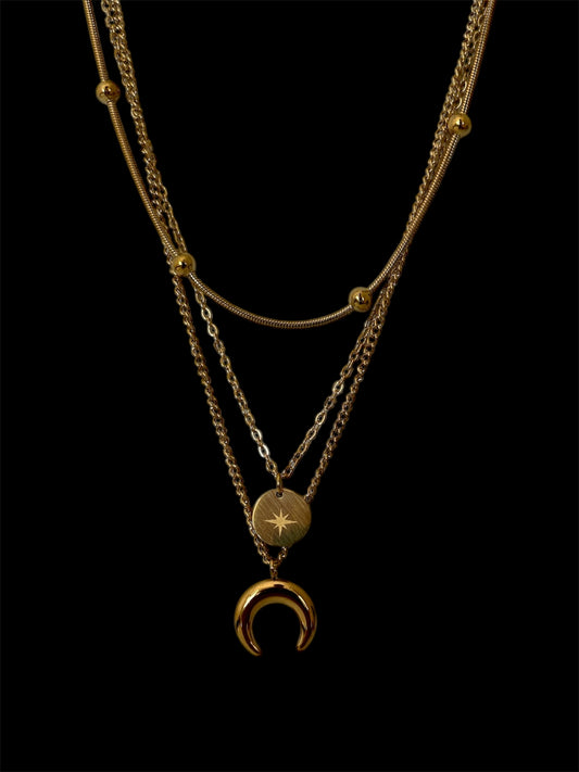 Moon &amp; Stars Layered Necklace